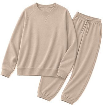 Womens 2 pc Jogger Lounge Set Lightweight Coasy Loungewear