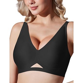 Wireless Deep V Bralette Push Up Tshirt Supportive Comfortable Seamless Bra