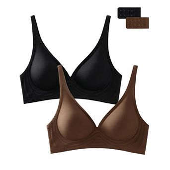 Deep V Push Up Wireless Bralette Smooth Seamless Comfort Bra