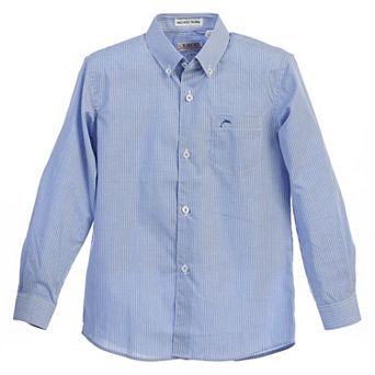 Gioberti Boy's Long Sleeve Plaid and Stripe Dress Shirt