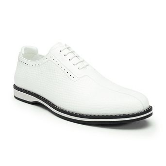 Men's Casual Dress Shoes Embossed Perforated Oxford Lace Up Shoes