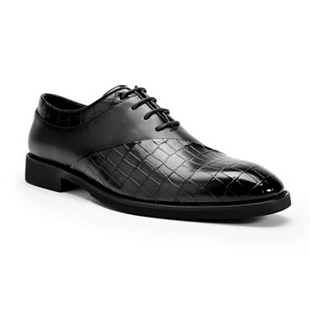 Men's Dress Shoes Crocodile Embossed Lace-up Business Casual Oxford Shoes