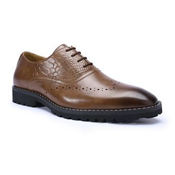 Men's Vintage Brogue Oxford Dress Shoes Lace Up Business Casual Footwear