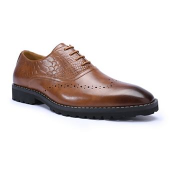 Men's Vintage Brogue Oxford Dress Shoes Lace Up Business Casual Footwear