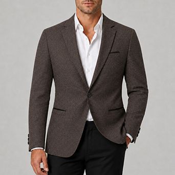 Men's Blazer Modern Fit One Button Tailored Business Dress Sport Coat