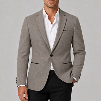 Men's Blazer Modern Fit One Button Tailored Business Dress Sport Coat