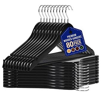 Wooden Hanger Set Non-slip Versatile Closet Space-saving Hanger Set For Suit, Coat, & Camisole,