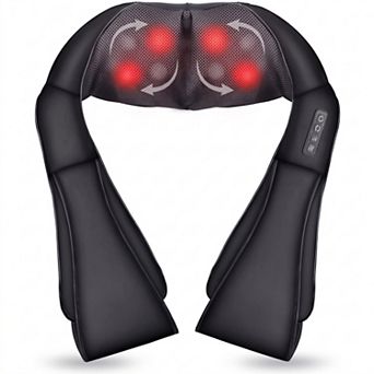 Neck & Shoulder Massager with 8 Deep Kneading Nodes & Heat