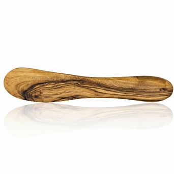 Mediterranean Olive Wood Butter Knife 7-Inch Spreader for Butter, Cream Cheese & Jams