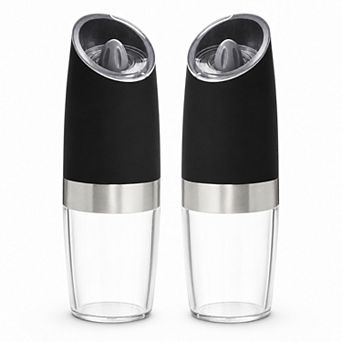 Automatic Gravity Electric Pepper and Salt Grinder Set with LED Light - Adjustable Coarseness