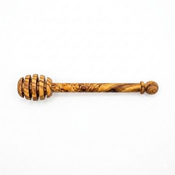 Mediterranean Olive Wood Honey Dipper 6-Inch Honey Drizzler & Stirring Spoon