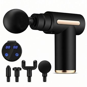 Wireless Deep Tissue Percussion Massage Gun with 4 Heads & 6 Speeds