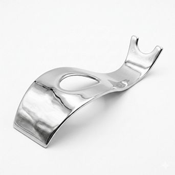 Handcrafted Recycled Aluminum Wavy Wine Bottle Holder Single Countertop Rack