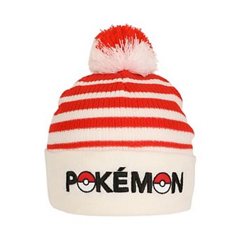 Women's Pokémon Pokeball Plush Pom Cuff Beanie