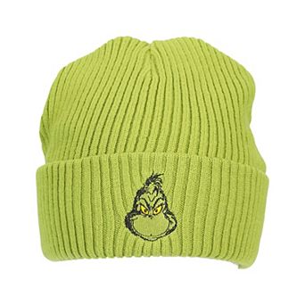 Women's The Grinch Ribbed Knit Embroidered Character Beanie