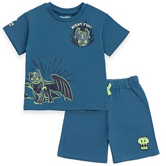 DreamWorks How to Train Your Dragon Toothless T-Shirt and Wash Shorts Set