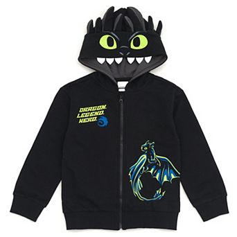 DreamWorks How to Train Your Dragon Toothless Cosplay Fleece Zip-Up Hoodie