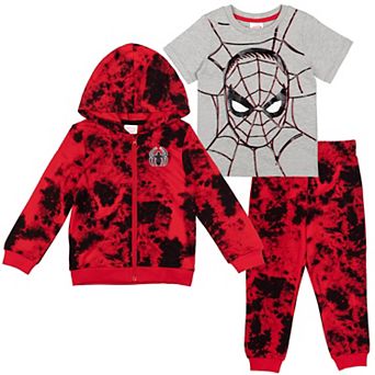 Marvel Spider-Man 3 pc Zip-Up Hoodie and Pants Set