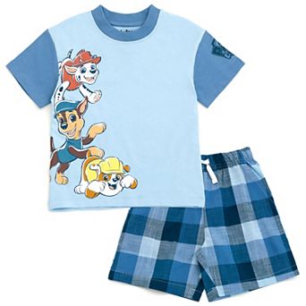 Paw Patrol T-Shirt and Plaid Shorts Set
