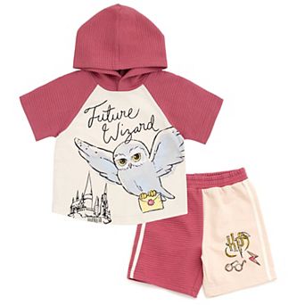 Harry Potter Hedwig 2 pc Hooded Tee and Shorts Set