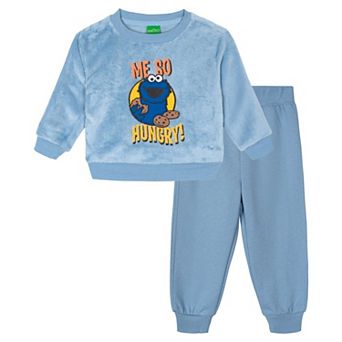 Sesame Street Cookie Monster 2 pc Fleece Sweatshirt and Joggers Set