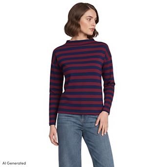 Women's Lands' End Long Sleeve Funnel Neck Top