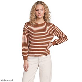 Women's Lands' End Long Sleeve Mariner Crewneck Tee