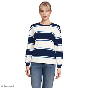 Women's Lands' End Long Sleeve Mariner Crewneck Tee