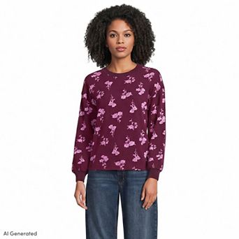Women's Lands' End Long Sleeve Mariner Crewneck Tee
