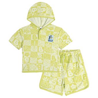 Bluey Loungewear 2 pc Hooded Tee and Shorts Set