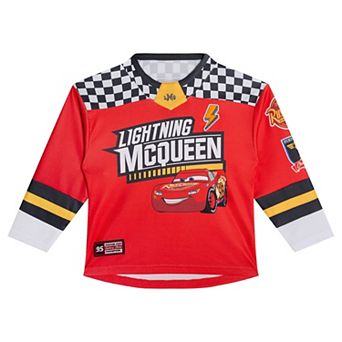 Disney's Cars Lightning McQueen Athletic Mesh Long Sleeve Hockey Jersey
