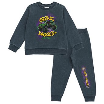 Monster Jam Fleece 2 pc Sweatshirt and Pants Set