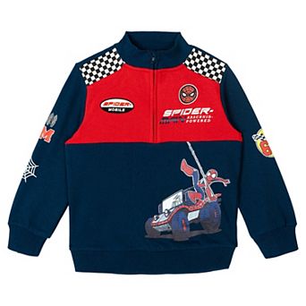 Marvel Spider-Man Racing Fleece Quarter Zip Sweatshirt