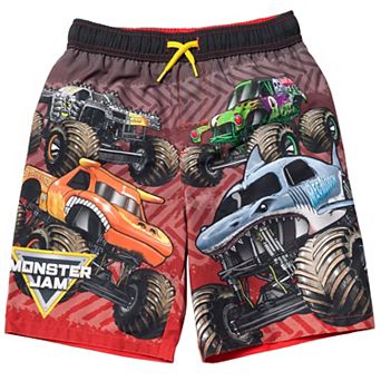 Monster Jam Swim Trunks with Mesh Lining