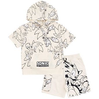 SEGA Sonic the Hedgehog 2 pc Hooded T-Shirt and Shorts Set