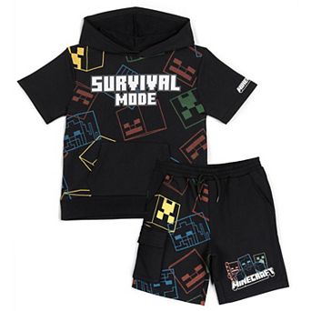 Minecraft 2 pc Hooded Tee and Shorts Set