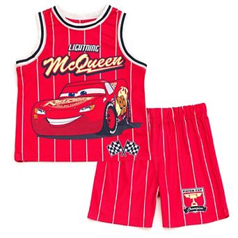 Disney Cars Lightning McQueen 2 pc Basketball Jersey and Shorts Set