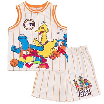 Sesame Street 2 pc Athletic Basketball Jersey and Shorts Set