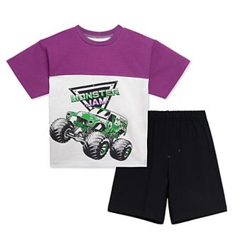 Monster Jam Grave Digger Athletic 2 pc T-Shirt and Shorts Set