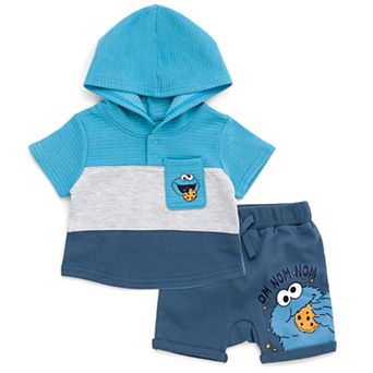 Sesame Street 2 pc Hooded Tee and Shorts Set