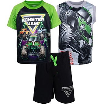 Monster Jam Athletic T-Shirt Tank Top and Shorts Set
