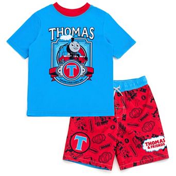 Thomas & Friends Swimwear 2 pc Rash Guard and Swim Trunks Set