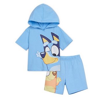 Bluey 2 pc Hooded Tee and Shorts Set
