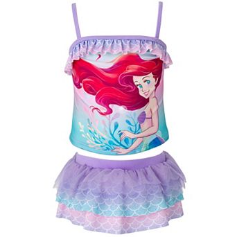 Disney The Little Mermaid Princess Ariel 2 pc Swimwear Tankini and Skirt Set