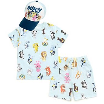 Bluey T-Shirt and Shorts Set with Hat