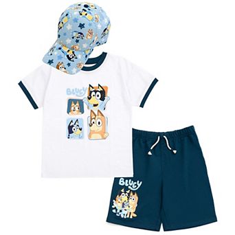 Bluey T-Shirt and Shorts Set with Hat