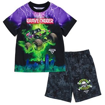 Monster Jam 2 pc Pajama Tee and Shorts Set
