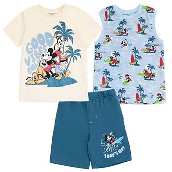 Disney Mickey Mouse & Friends 3 pc Tee Tank and Shorts Set