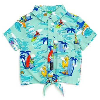 Sesame Street Hawaiian Short Sleeve Button-Down Shirt