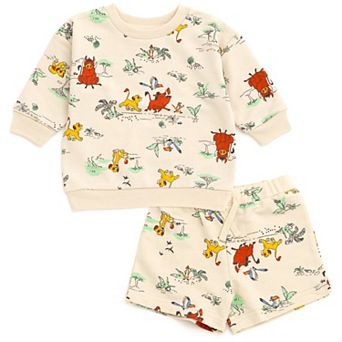 Disney Lion King 2 pc French Terry Sweatshirt and Shorts Set